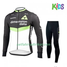 Radbekleidung Radtrikot Langarm + Lang Radhose 2017 Dimension Data Kinder N001